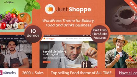 Justshoppe - Elementor Cake Bakery WordPress Theme v11.7