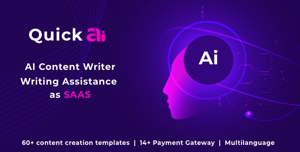 QuickAI OpenAI - AI Writing Assistant and Content Creator as SaaS  4.5