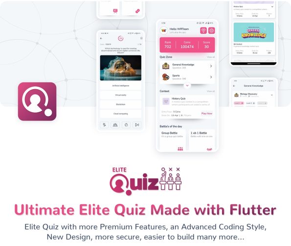 Elite Quiz – Trivia Quiz – Quiz Game – Flutter Full App + Admin Panel v2.0.9