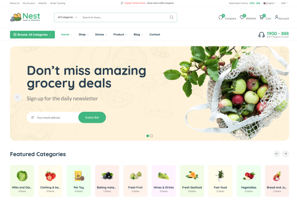 Nest v1.15.0 - Multivendor Organic & Grocery Laravel eCommerce