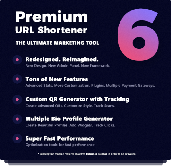 Premium URL Shortener v6.9.2 - Link Shortener, Bio Pages & QR Codes